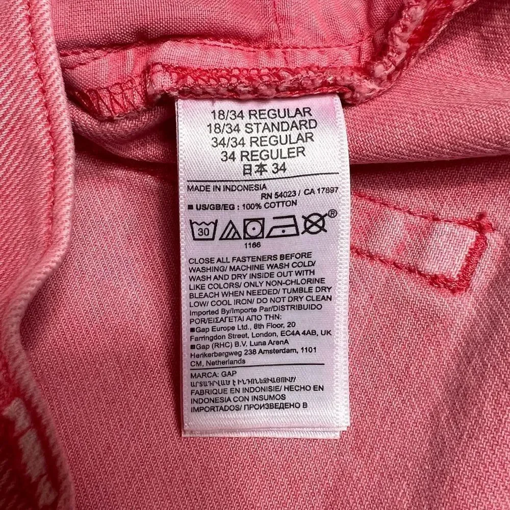 Gap Denim Women’s High Rise Wide Leg Raw Hem Jeans Pink Size 18 34 NWT - Picture 6 of 11